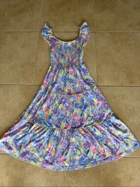 XS Lily Pulitzer Floral midi Dress in Purple & Pink